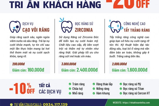 TRI ÂN TƯNG BỪNG - NHA KHOA VIỆT HÀ ƯU ĐÃI CỰC LỚN!